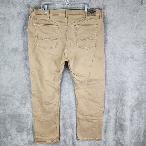 Mens Wrangler Slim Straight Khaki Pants Cotton Spandex Stretch Size 42x30 - Picture 5 of 10